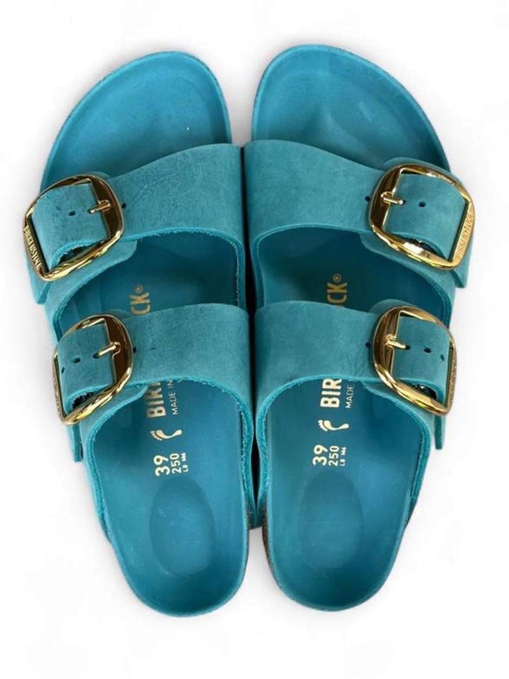 Birkenstock Arizona Big Buckle Oiled Leather Sandals Biscay Bay EU 39 US 8 N - Picture 3 of 8